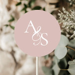 Monogram, Wedding Classic Round Sticker<br><div class="desc">Personalised,  Elegant,  Classic,  Monogram,  Blush-Rose,  Wedding Sticker.</div>
