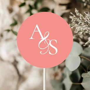 Monogram, Wedding Classic Round Sticker