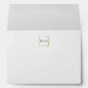 monogram wedding (couple initials) inside white envelopes