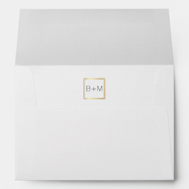monogram wedding (couple initials) inside white envelopes (Back (Bottom))