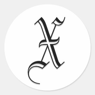 Monogram Wedding Enevelope Sticker "X"