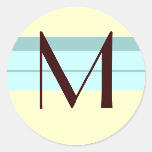 Monogram Wedding Envelope Seal Brown ivory Blue