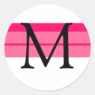 Monogram Wedding Envelope Sticker Pink Fuchsia