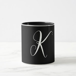 Monogram Wedding Gift Party Favour Black White 202 Mug