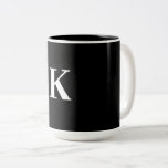 Monogram Wedding Gift Party Favour Black White Nam Two-Tone Coffee Mug<br><div class="desc">Designed with custom monogram text template which you can edite and personalise!</div>
