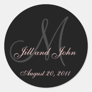 Monogram Wedding Initial Bride Groom Seal Sticker