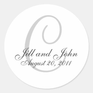 Monogram Wedding Initial Bride Groom Seal Sticker