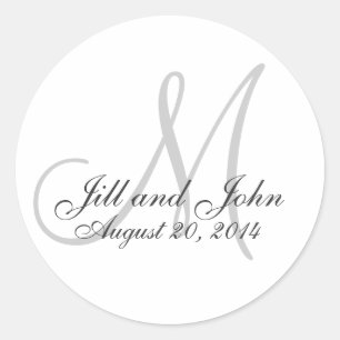 Monogram Wedding Initial Bride Groom Seal Stickers