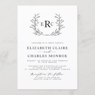 Monogram Wedding Invitation