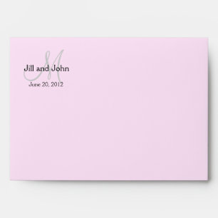 Monogram Wedding Invitation Envelope Pink