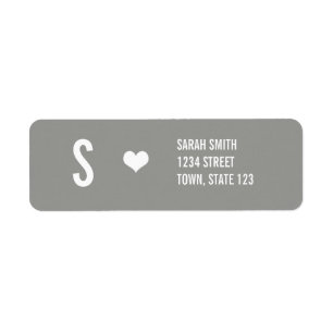 Monogram Wedding Invitation Grey Address Labels