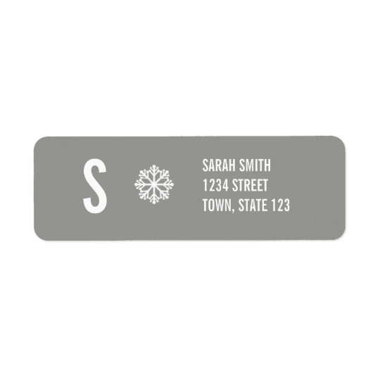 Monogram Wedding Invitation Grey Address Labels