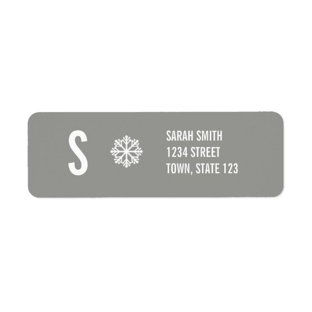 Monogram Wedding Invitation Grey Address Labels (Front)