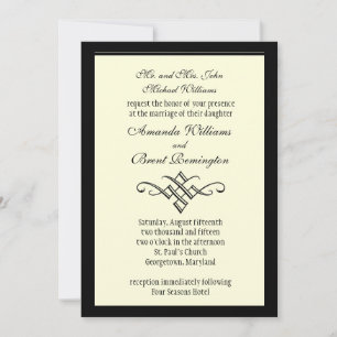 Monogram Wedding Invitation in Off White
