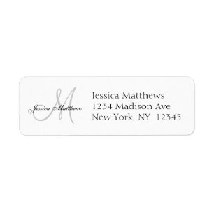 Monogram Wedding Invitation Simple Address Labels