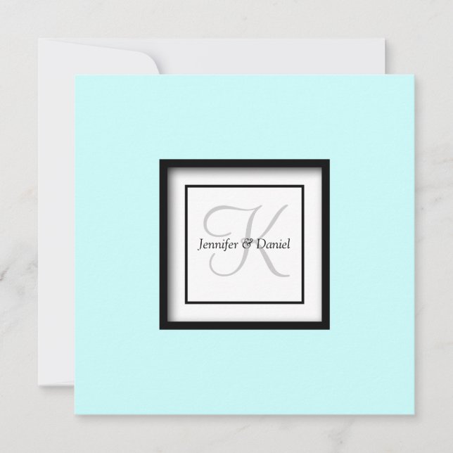 Monogram Wedding Invitations Custom Names Template (Front)