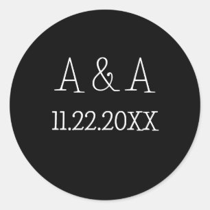 Monogram Wedding Labels Choose your Size and Qua