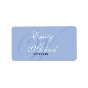 Monogram Wedding Labels -Periwinkle