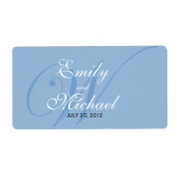 Monogram Wedding Labels -Sky