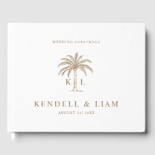 Monogram Wedding Logo Palm Tree Guest Book