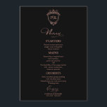 Monogram Wedding Menu Cards Black And Rose Gold<br><div class="desc">A simple chic calligraphy wedding menu card. I do offer a free customisation service,  if you have any questions or special requests,  please feel free to contact me.</div>