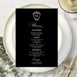 Monogram Wedding Menu Cards Black And White<br><div class="desc">A simple chic calligraphy wedding menu card. I do offer a free customisation service,  if you have any questions or special requests,  please feel free to contact me.</div>