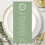 Monogram Wedding Menu Cards Green Sage<br><div class="desc">A simple chic calligraphy wedding menu card. I do offer a free customisation service,  if you have any questions or special requests,  please feel free to contact me.</div>