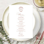 Monogram Wedding Menu Cards Rose Gold Script<br><div class="desc">A simple chic calligraphy wedding menu card. I do offer a free customisation service,  if you have any questions or special requests,  please feel free to contact me.</div>