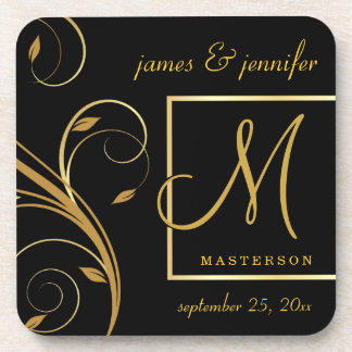 Monogram Wedding or Anniversary Gift Cork Coasters