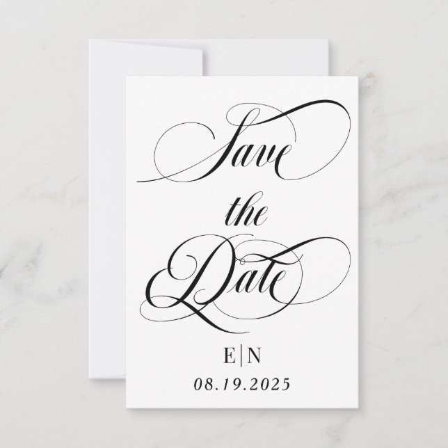 Monogram Wedding Photo Save The Date (Front)