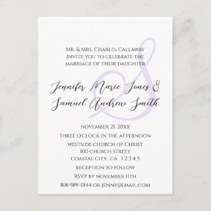 Monogram Wedding Postcard