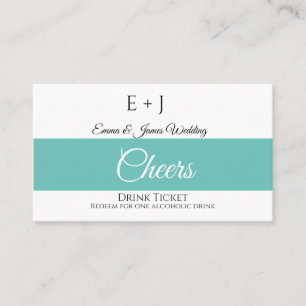 Monogram Wedding Reception Drink Ticket