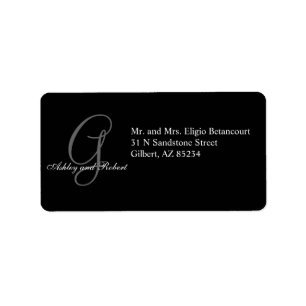 Monogram Wedding RSVP Address Labels