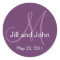 Monogram Wedding Save the Date Purple Sticker