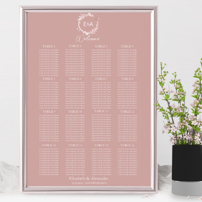Monogram Wedding Seating Chart Sign (Creator Uploaded)