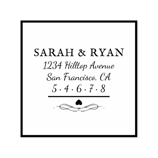 Monogram Wedding Self-inking Stamp (Design)