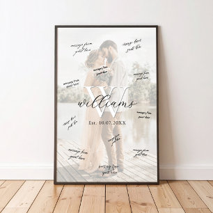 Monogram Wedding Signature Guest Book Poster