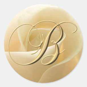 Monogram Wedding Stickers - letter B