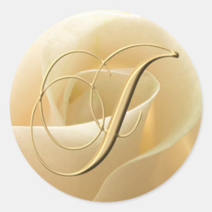 Monogram Wedding Stickers - letter J