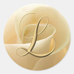 Monogram Wedding Stickers - letter L