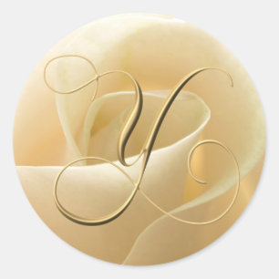 Monogram Wedding Stickers - letter Y