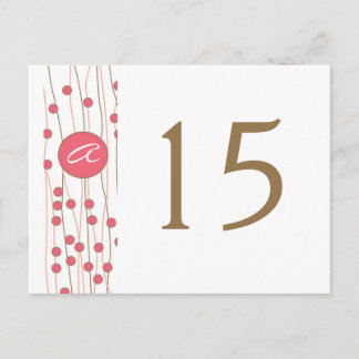 Monogram Wedding Table Number Cards