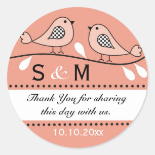 Monogram Wedding Thank You Stickers