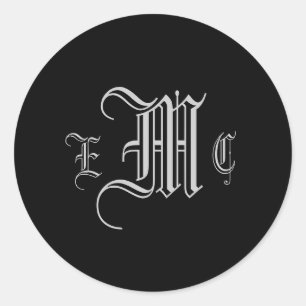 Monogram Wedding Three Initials BrideGroom Sticker