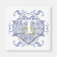 Monogram Wedding Vow Heart