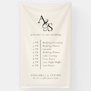Monogram, Wedding, Welcome & Order of the Event Banner