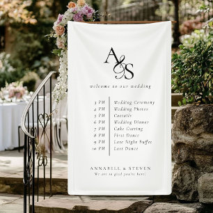 Monogram, Wedding, Welcome & Order of the Event Banner