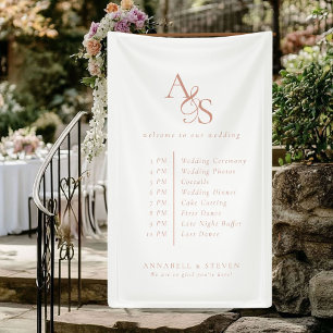 Monogram, Wedding, Welcome & Order of the Event Banner