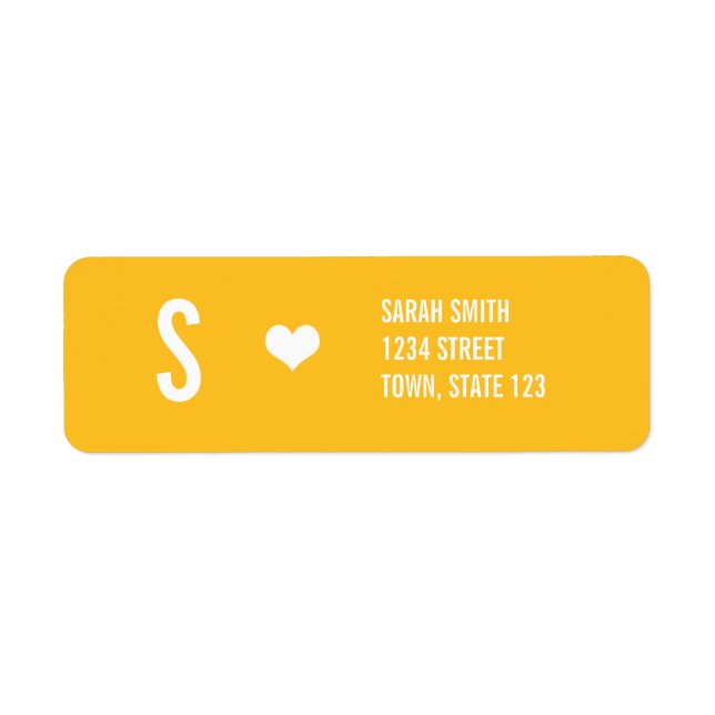 Monogram Wedding Yellow Address Labels (Front)