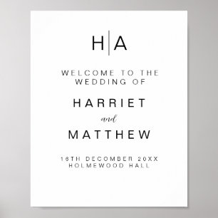 monogram welcome to our wedding Wedding welcome Poster